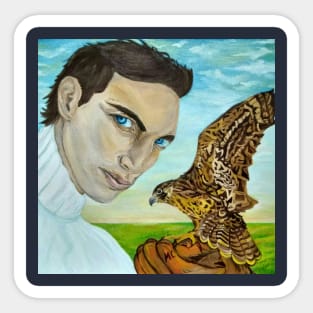 The Portrait of a Man with Peale's (Peregrine) Falcon. Sticker